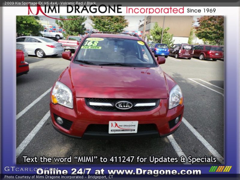 Volcanic Red / Black 2009 Kia Sportage EX V6 4x4