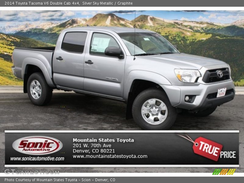Silver Sky Metallic / Graphite 2014 Toyota Tacoma V6 Double Cab 4x4