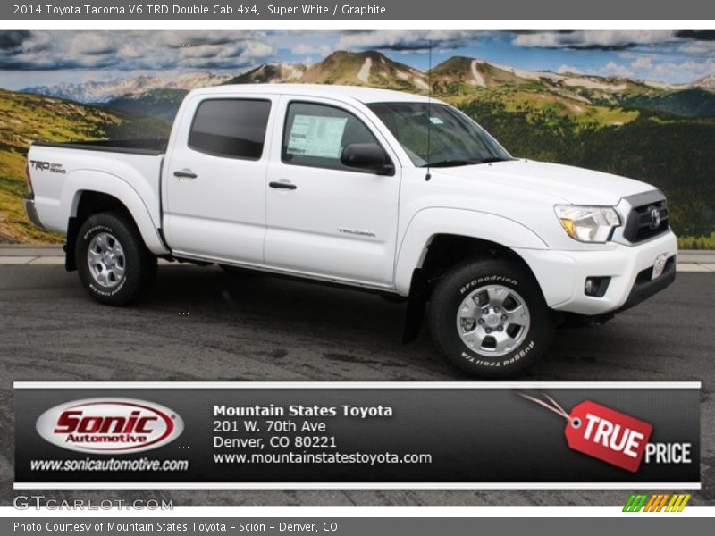 Super White / Graphite 2014 Toyota Tacoma V6 TRD Double Cab 4x4