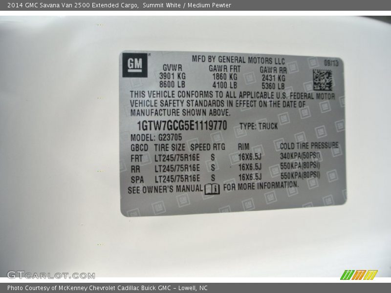 Summit White / Medium Pewter 2014 GMC Savana Van 2500 Extended Cargo
