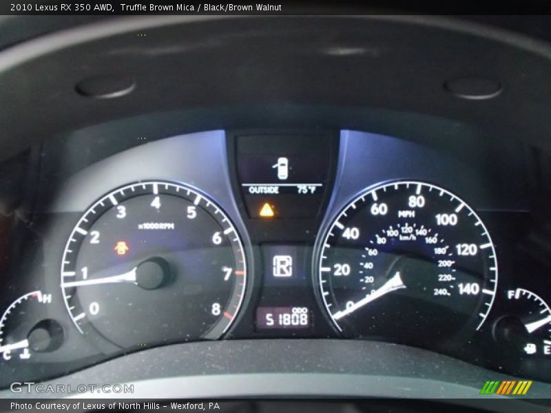 Truffle Brown Mica / Black/Brown Walnut 2010 Lexus RX 350 AWD