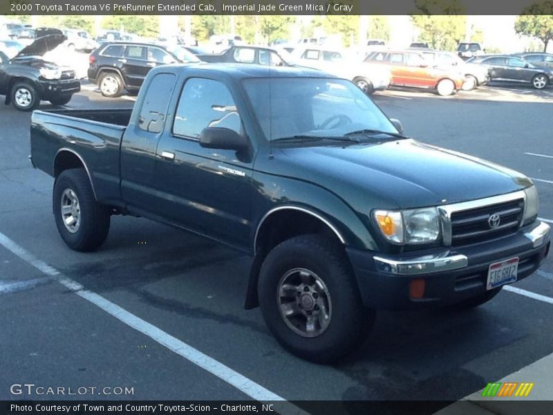 Imperial Jade Green Mica / Gray 2000 Toyota Tacoma V6 PreRunner Extended Cab