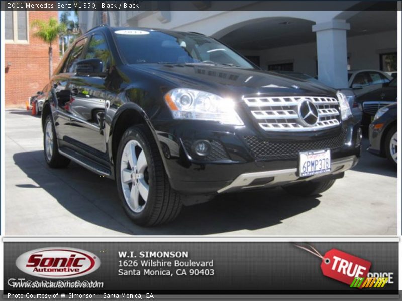 Black / Black 2011 Mercedes-Benz ML 350