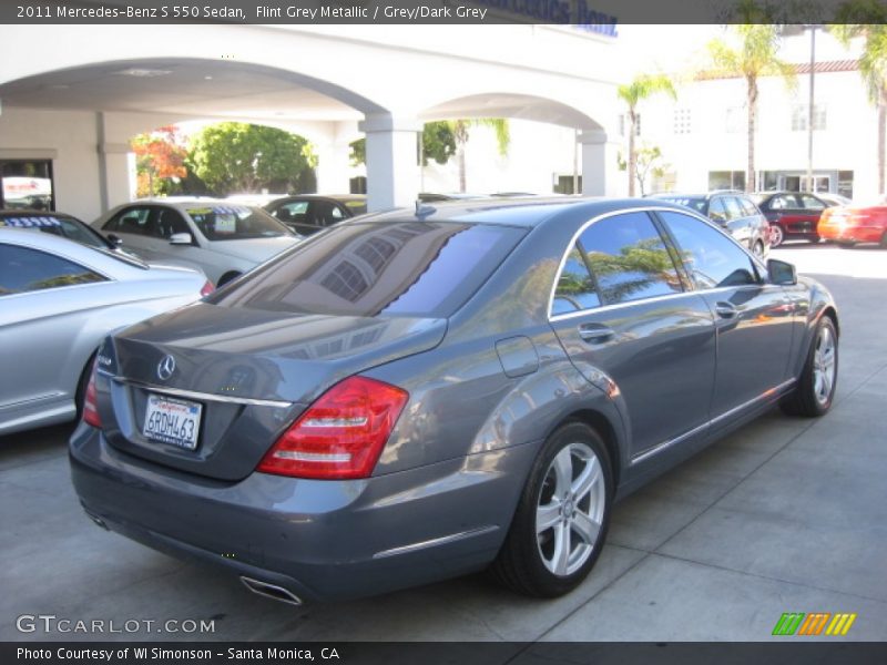 Flint Grey Metallic / Grey/Dark Grey 2011 Mercedes-Benz S 550 Sedan