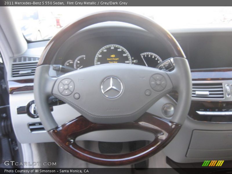 Flint Grey Metallic / Grey/Dark Grey 2011 Mercedes-Benz S 550 Sedan
