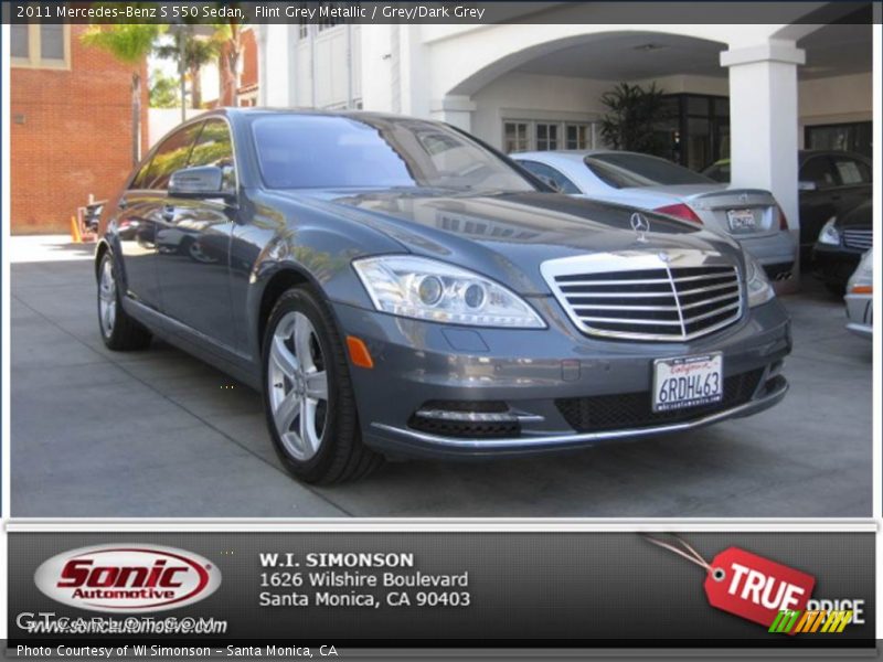 Flint Grey Metallic / Grey/Dark Grey 2011 Mercedes-Benz S 550 Sedan