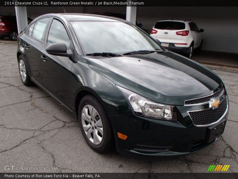 Rainforest Green Metallic / Jet Black/Medium Titanium 2014 Chevrolet Cruze LS