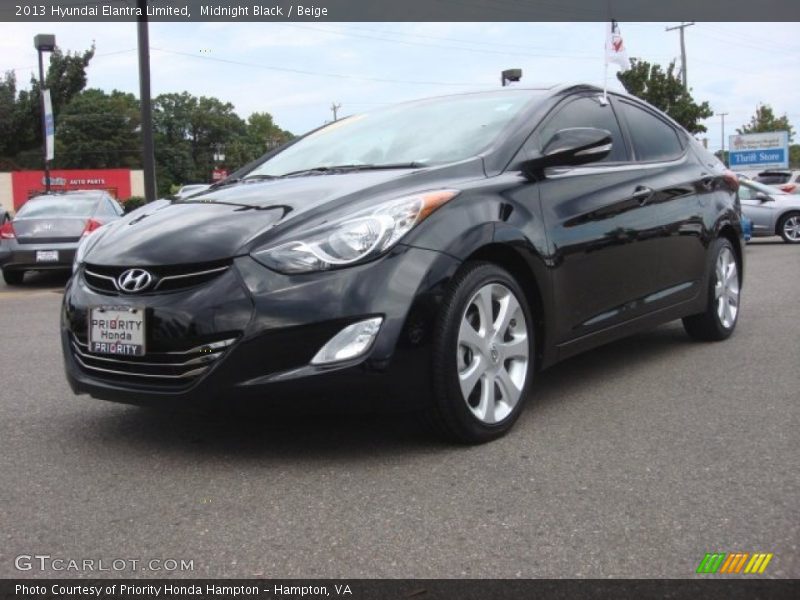 Midnight Black / Beige 2013 Hyundai Elantra Limited