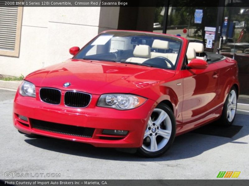 Crimson Red / Savanna Beige 2008 BMW 1 Series 128i Convertible