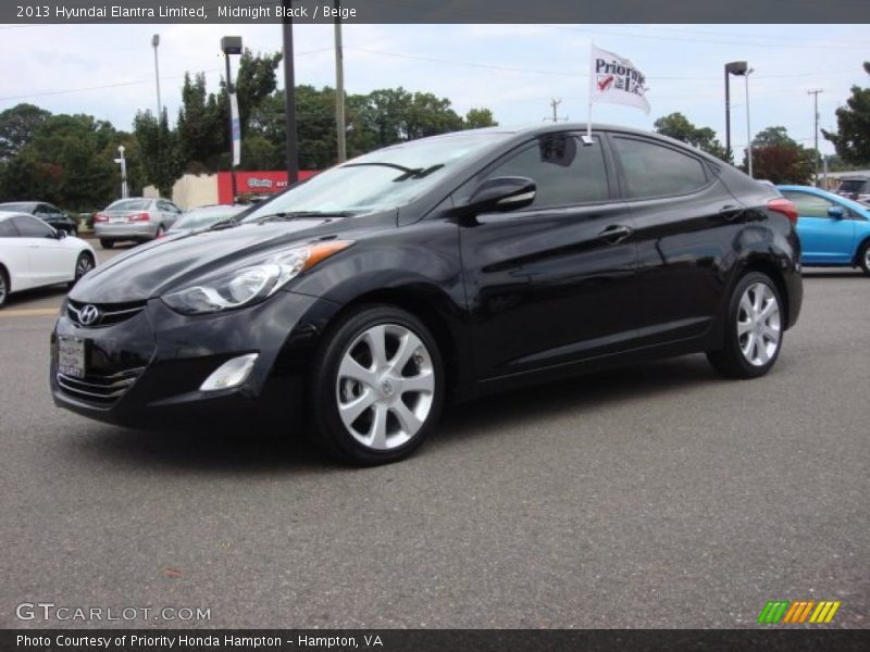 Midnight Black / Beige 2013 Hyundai Elantra Limited