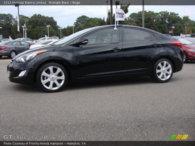 Midnight Black / Beige 2013 Hyundai Elantra Limited
