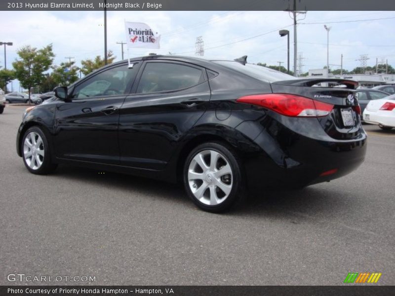 Midnight Black / Beige 2013 Hyundai Elantra Limited
