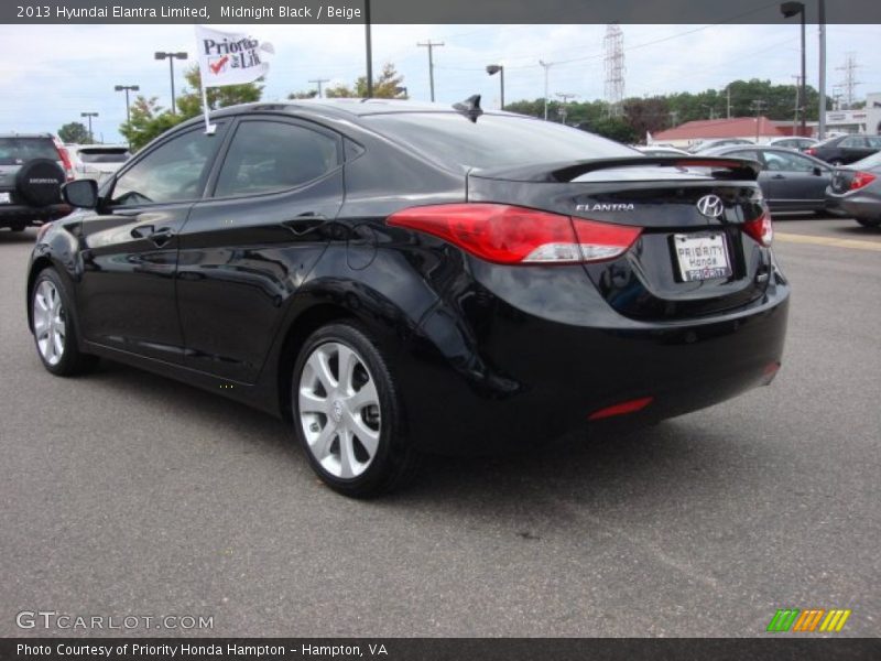 Midnight Black / Beige 2013 Hyundai Elantra Limited