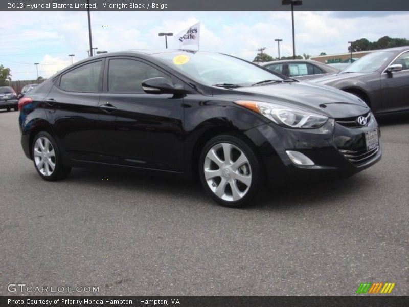 Midnight Black / Beige 2013 Hyundai Elantra Limited