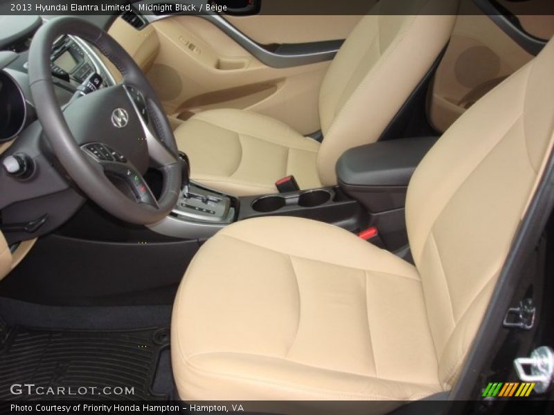 Midnight Black / Beige 2013 Hyundai Elantra Limited