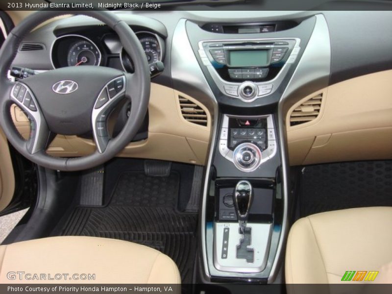 Midnight Black / Beige 2013 Hyundai Elantra Limited