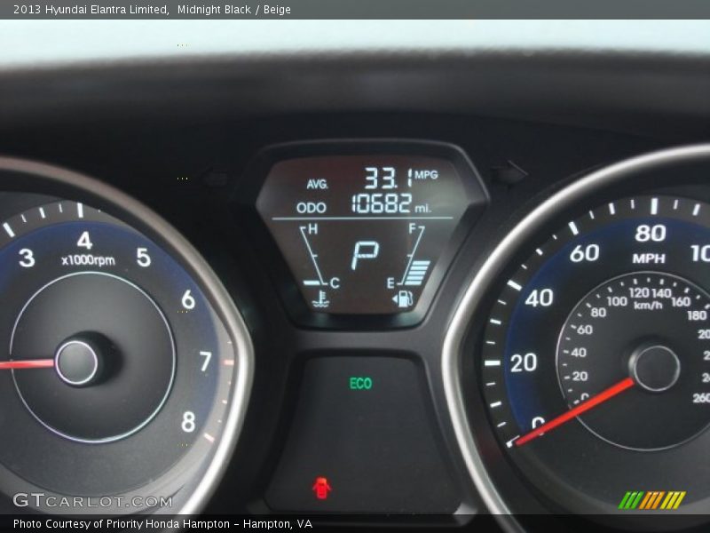 Midnight Black / Beige 2013 Hyundai Elantra Limited
