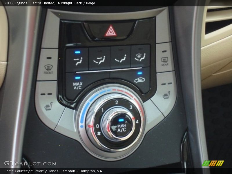 Midnight Black / Beige 2013 Hyundai Elantra Limited