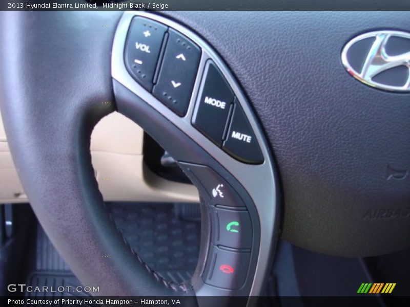 Midnight Black / Beige 2013 Hyundai Elantra Limited