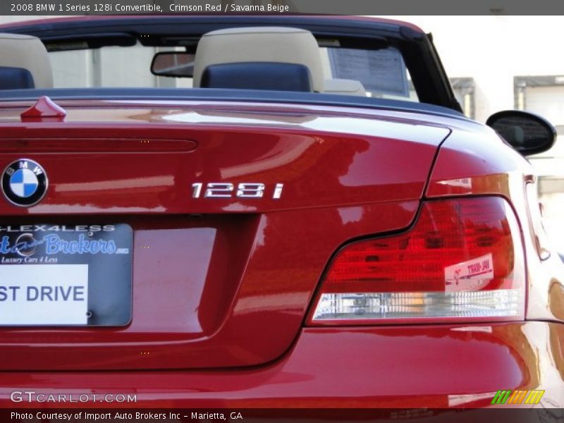 Crimson Red / Savanna Beige 2008 BMW 1 Series 128i Convertible