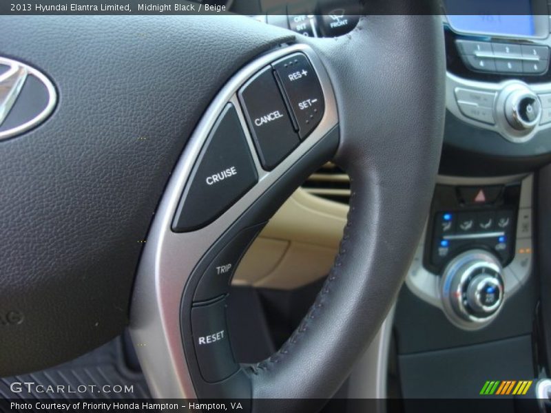 Midnight Black / Beige 2013 Hyundai Elantra Limited