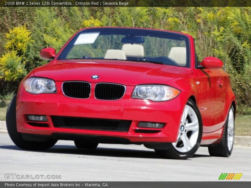 Crimson Red / Savanna Beige 2008 BMW 1 Series 128i Convertible