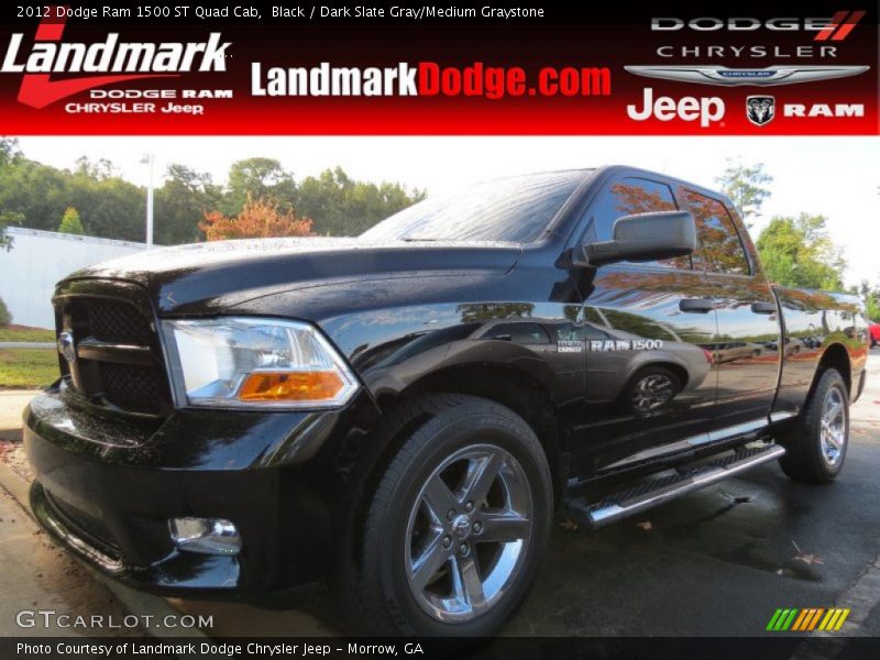 Black / Dark Slate Gray/Medium Graystone 2012 Dodge Ram 1500 ST Quad Cab