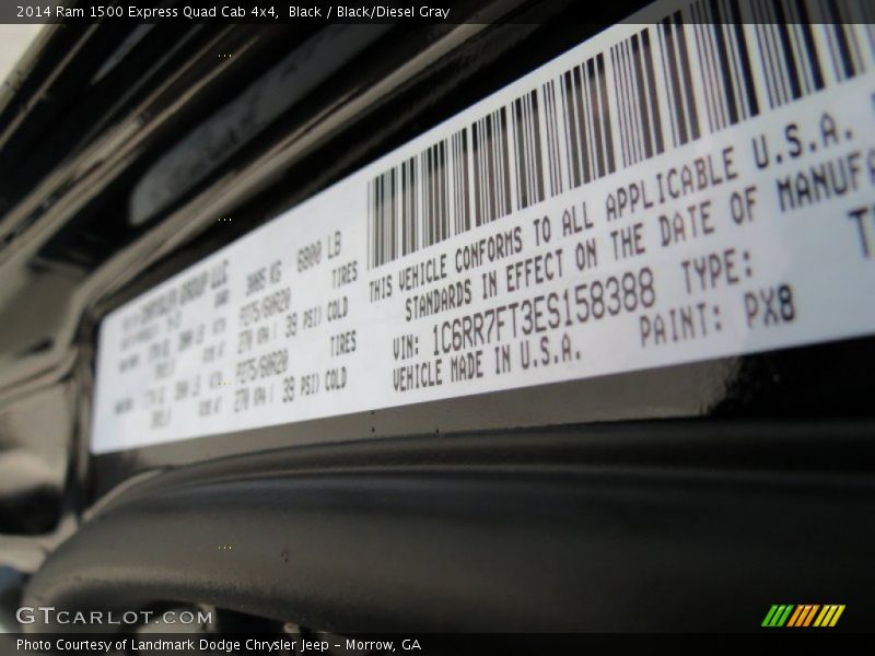Black / Black/Diesel Gray 2014 Ram 1500 Express Quad Cab 4x4