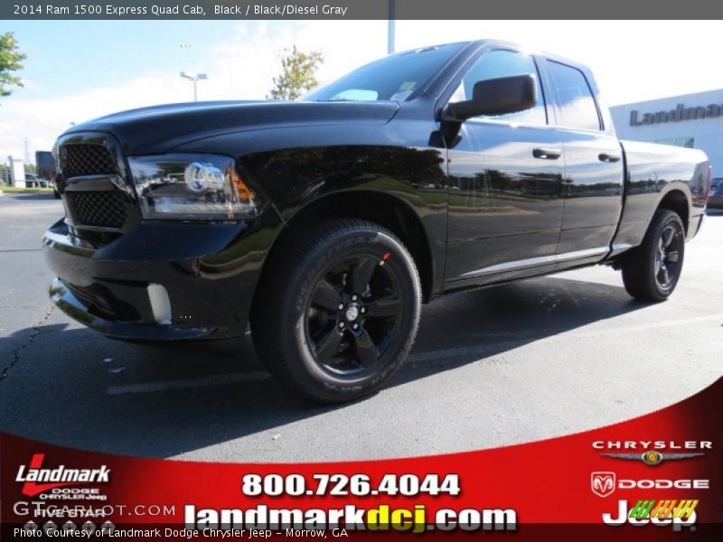 Black / Black/Diesel Gray 2014 Ram 1500 Express Quad Cab