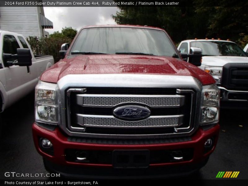 Ruby Red Metallic / Platinum Black Leather 2014 Ford F350 Super Duty Platinum Crew Cab 4x4