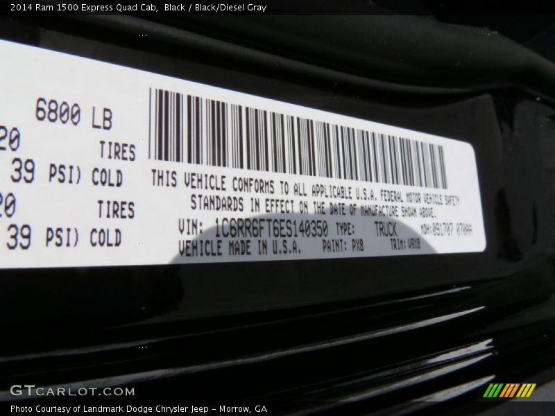 Black / Black/Diesel Gray 2014 Ram 1500 Express Quad Cab