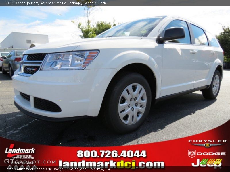 White / Black 2014 Dodge Journey Amercian Value Package