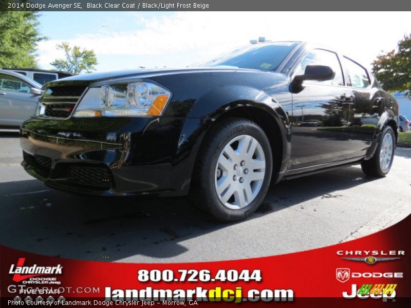 Black Clear Coat / Black/Light Frost Beige 2014 Dodge Avenger SE
