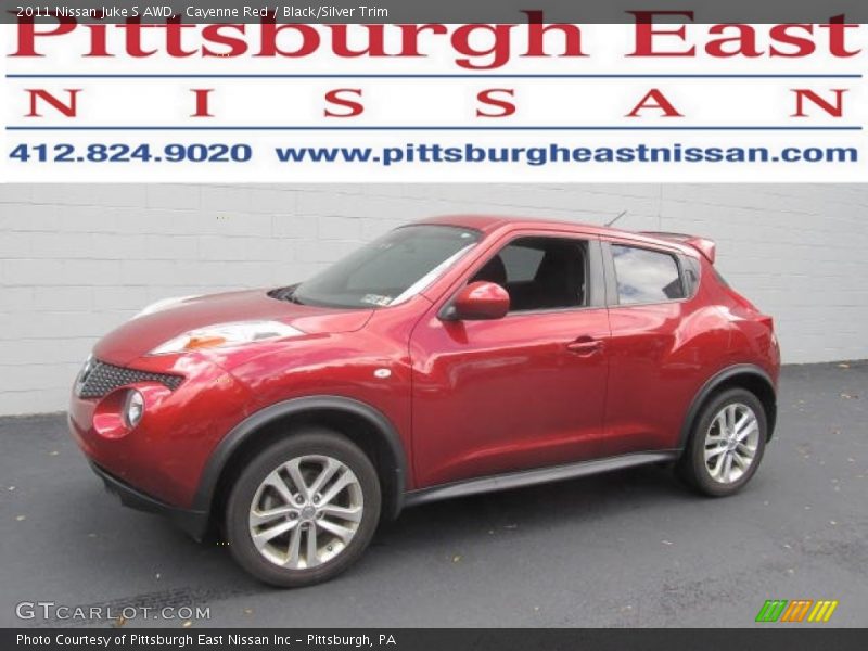 Cayenne Red / Black/Silver Trim 2011 Nissan Juke S AWD