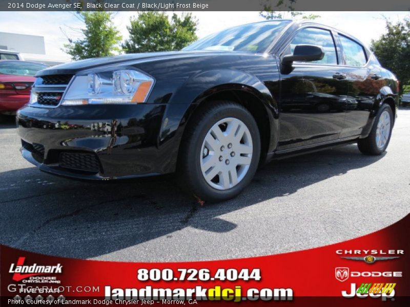 Black Clear Coat / Black/Light Frost Beige 2014 Dodge Avenger SE