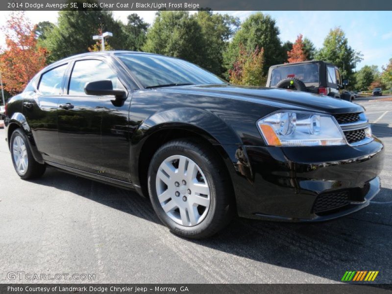 Black Clear Coat / Black/Light Frost Beige 2014 Dodge Avenger SE