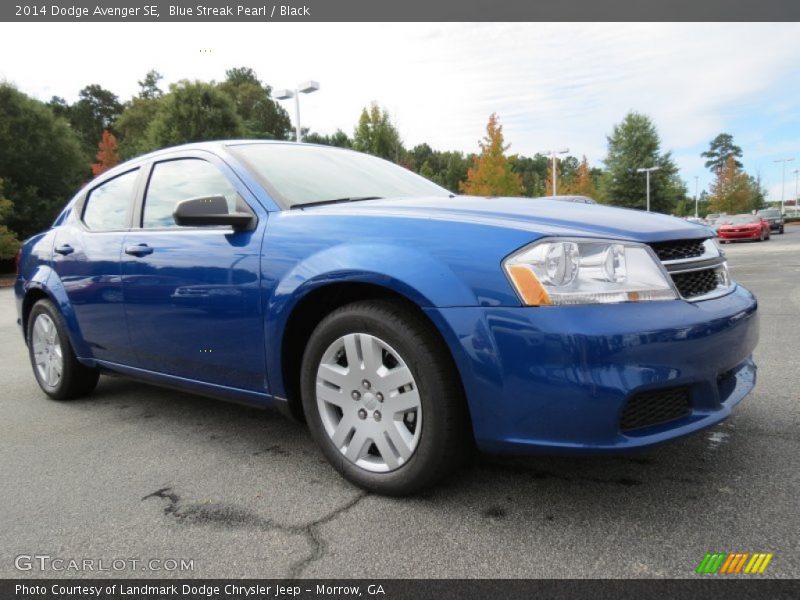 Blue Streak Pearl / Black 2014 Dodge Avenger SE