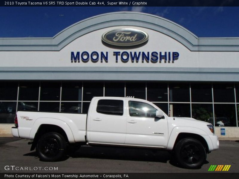 Super White / Graphite 2010 Toyota Tacoma V6 SR5 TRD Sport Double Cab 4x4
