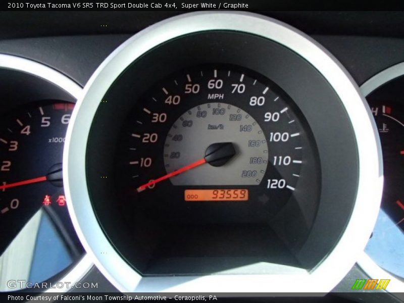 Super White / Graphite 2010 Toyota Tacoma V6 SR5 TRD Sport Double Cab 4x4
