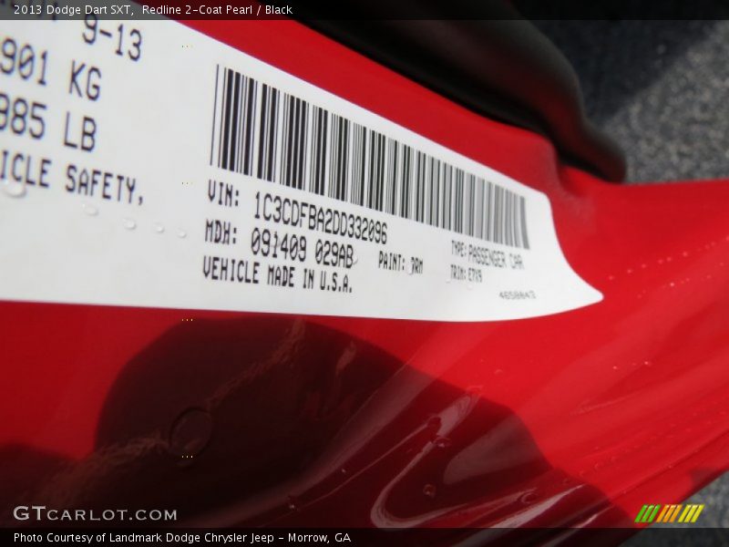 Redline 2-Coat Pearl / Black 2013 Dodge Dart SXT