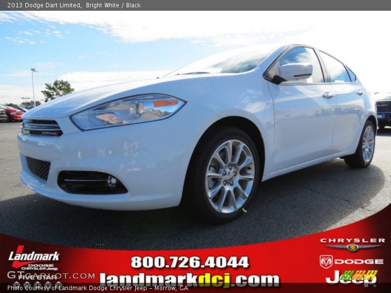 Bright White / Black 2013 Dodge Dart Limited