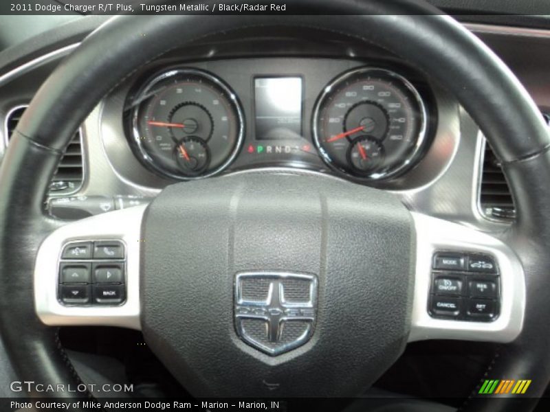 Tungsten Metallic / Black/Radar Red 2011 Dodge Charger R/T Plus