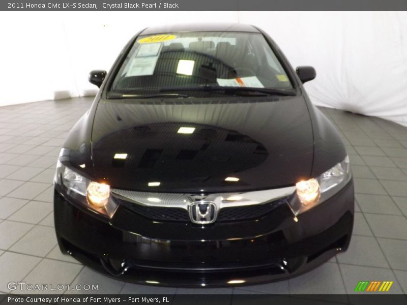 Crystal Black Pearl / Black 2011 Honda Civic LX-S Sedan