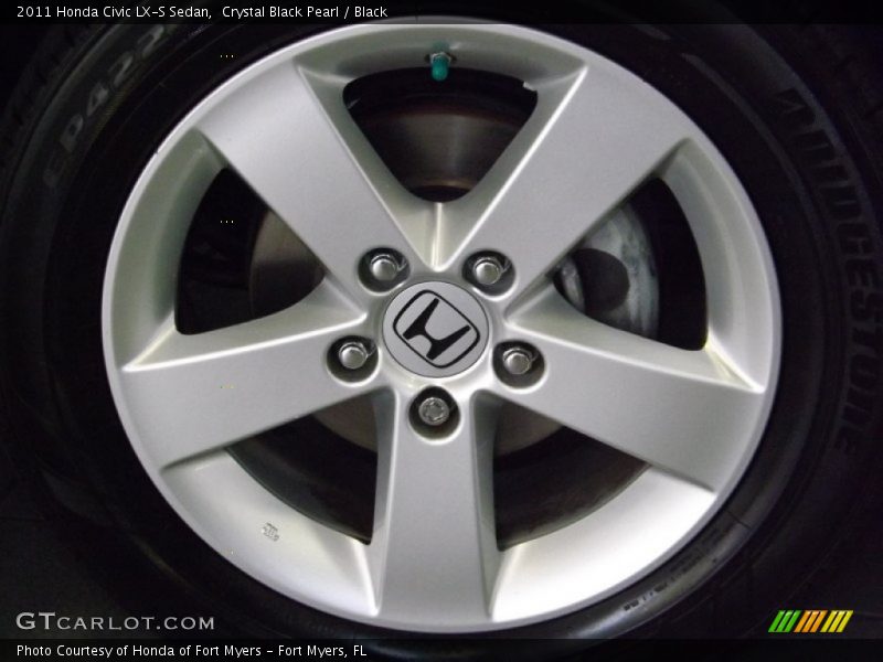Crystal Black Pearl / Black 2011 Honda Civic LX-S Sedan