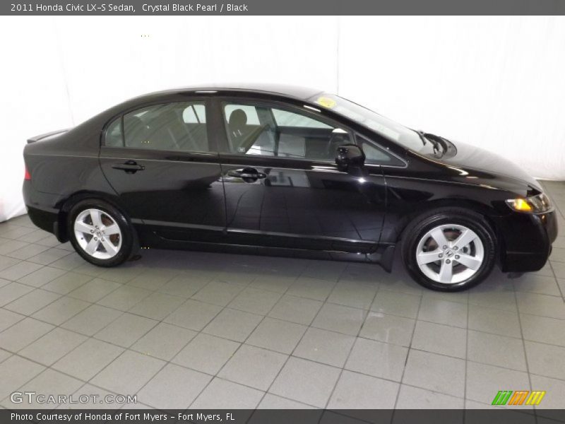 Crystal Black Pearl / Black 2011 Honda Civic LX-S Sedan