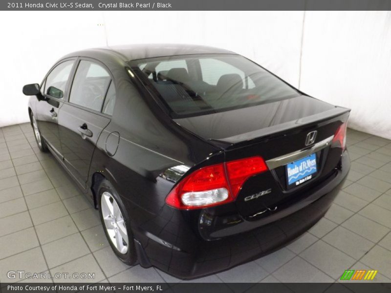 Crystal Black Pearl / Black 2011 Honda Civic LX-S Sedan