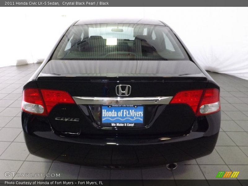 Crystal Black Pearl / Black 2011 Honda Civic LX-S Sedan