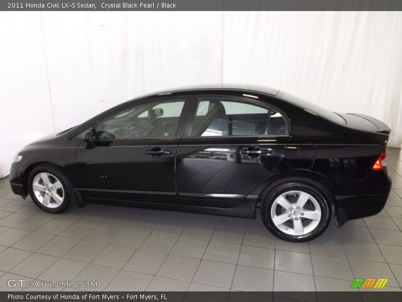 Crystal Black Pearl / Black 2011 Honda Civic LX-S Sedan