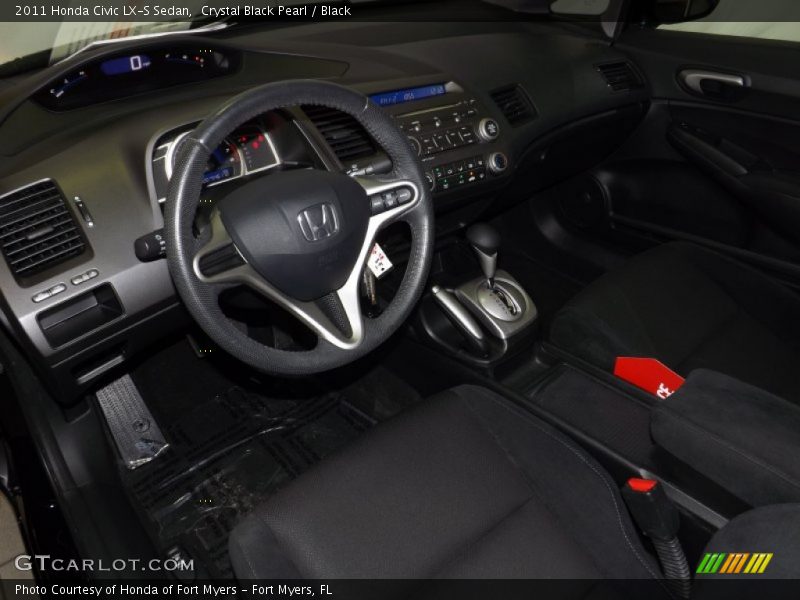 Crystal Black Pearl / Black 2011 Honda Civic LX-S Sedan