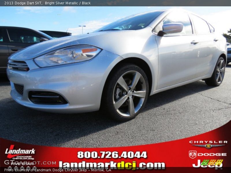 Bright Silver Metallic / Black 2013 Dodge Dart SXT